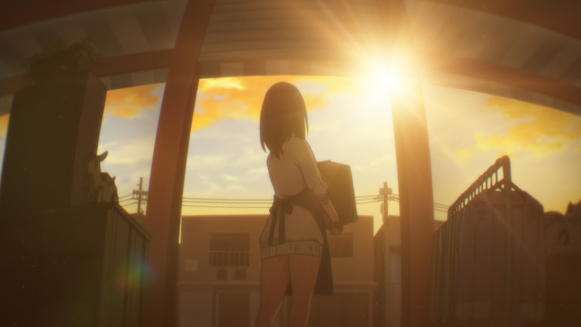 Rikka looks out into the sunset